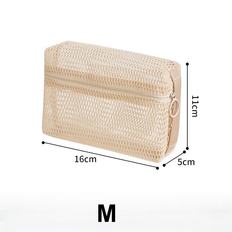 Mesh Travel Toiletry Bags - Clear Zipper Travel Organizer, Airport Carry-On Compliant Reusable Cosmetic Makeup Bag