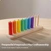 Wooden Rainbow Circle Stacker Numbers Developmental Open-Ended