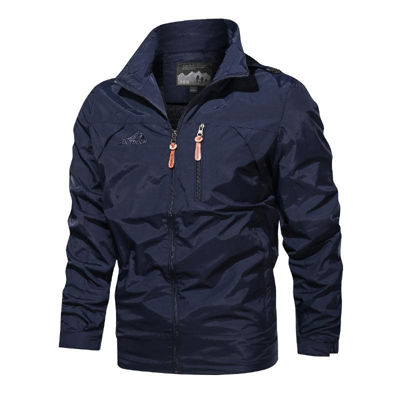 Neue große Jacke für Herren im Frühjahr und Herbst, wind- und wasserdicht, mit Kapuze, für den Außenbereich, Herrenjacke