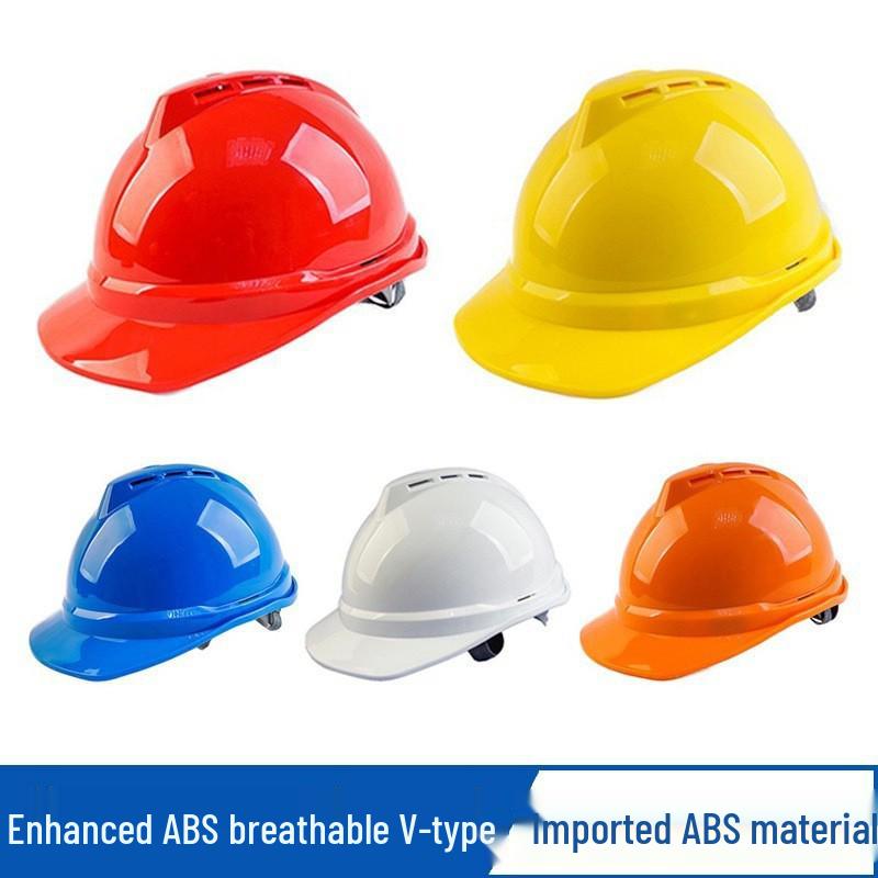 V-Shaped ABS Fiberglass Safety Helmet with Breathable Design and Custom Logo Printing
