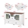 US Stock Sideboard Buffet Cabinet With Glass Doors Tempered Glass Shelves Drawers Coffee Bar Cabinet For Kitchen Dining Room