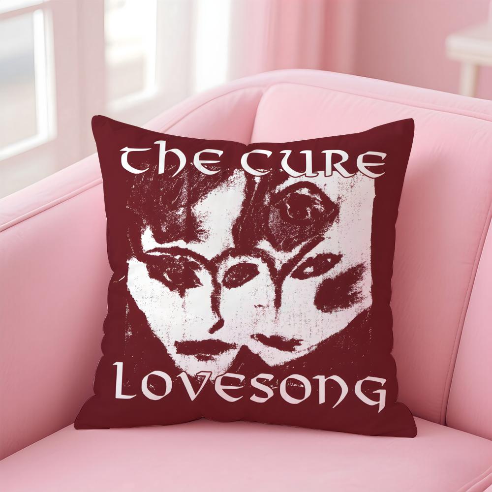 British Postpunk Rock Band TThe Cure Cushion Cover Pillow Case Soft Skin Friendly Fabric  Concealed Zipper