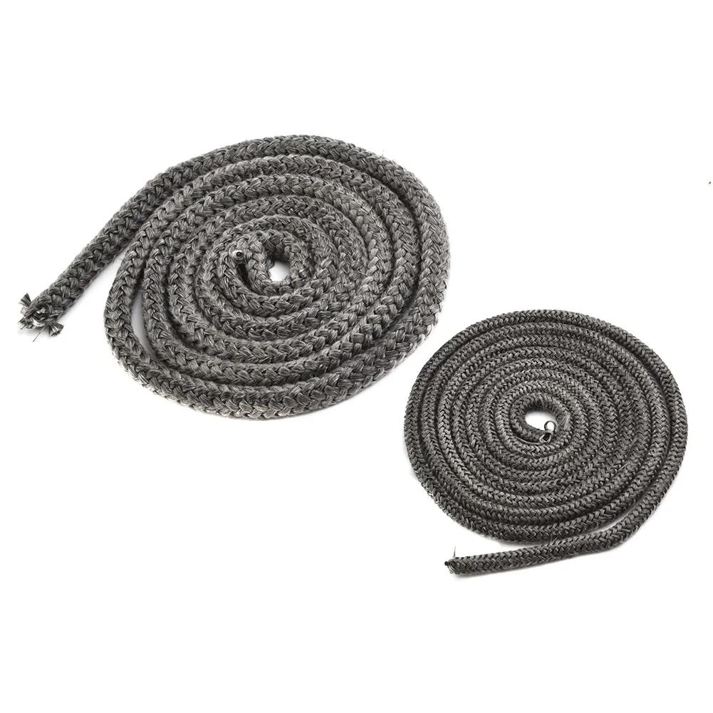 ~10/12mm Fiberglass Rope S1eal Black Stove/Fire Rope 2m Length Wood Bu1rning Stove Log Burner Door S1eal For Fireplaces Boiler