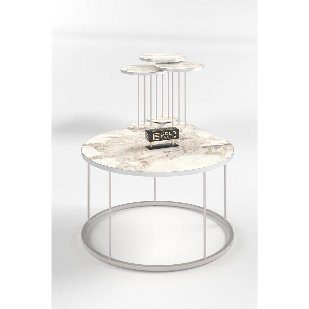 Coffee Table And Nesting Table Terra Silver White