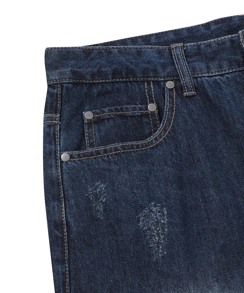 BEENTRILL Sunday 5-Pocket Vintage Washed Denim Pants (Indigo)