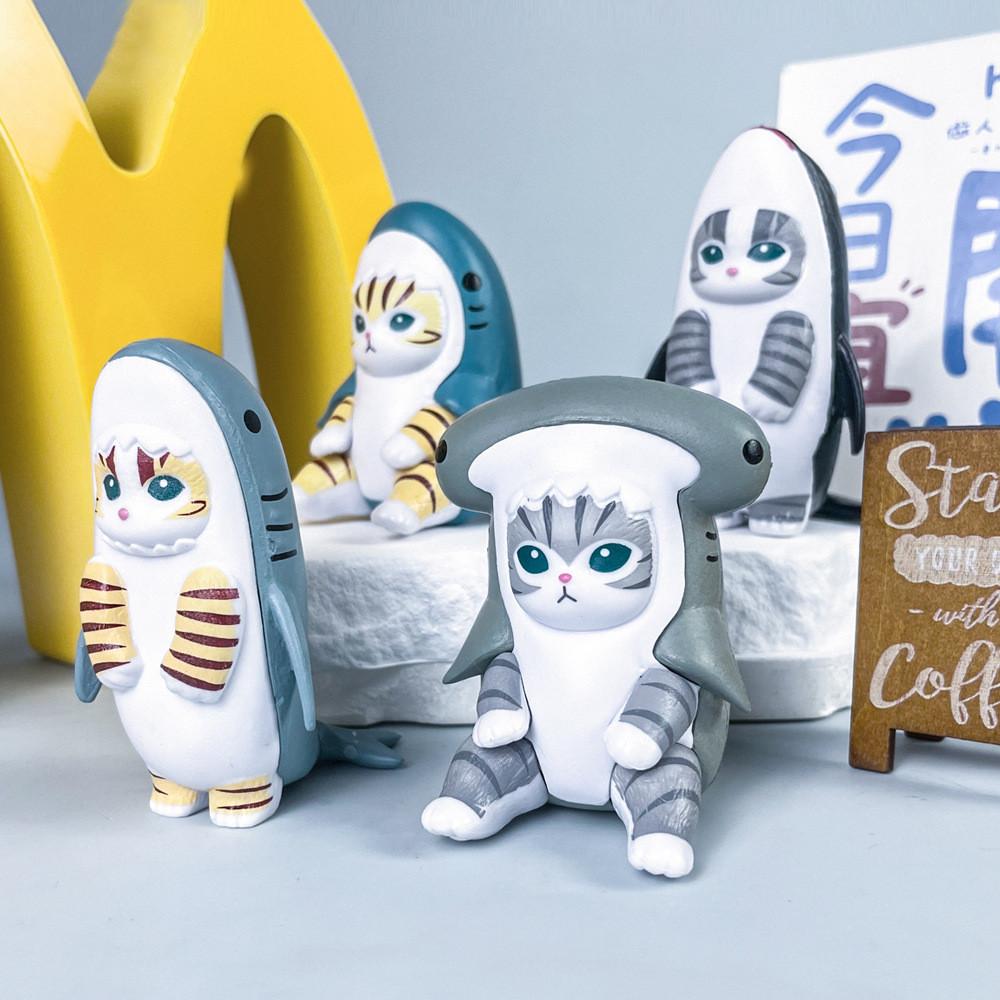 Mofusand Shark Cat Series Pvc Action Figures Model Toys Desktop Gifts Decoration