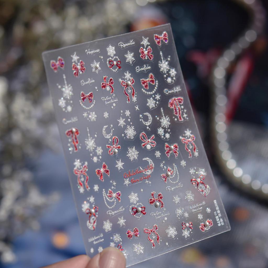 Tomoni Crystal Diamond Snowflake Nail Art Stickers - DIY Winter Crushed Ice Decoration