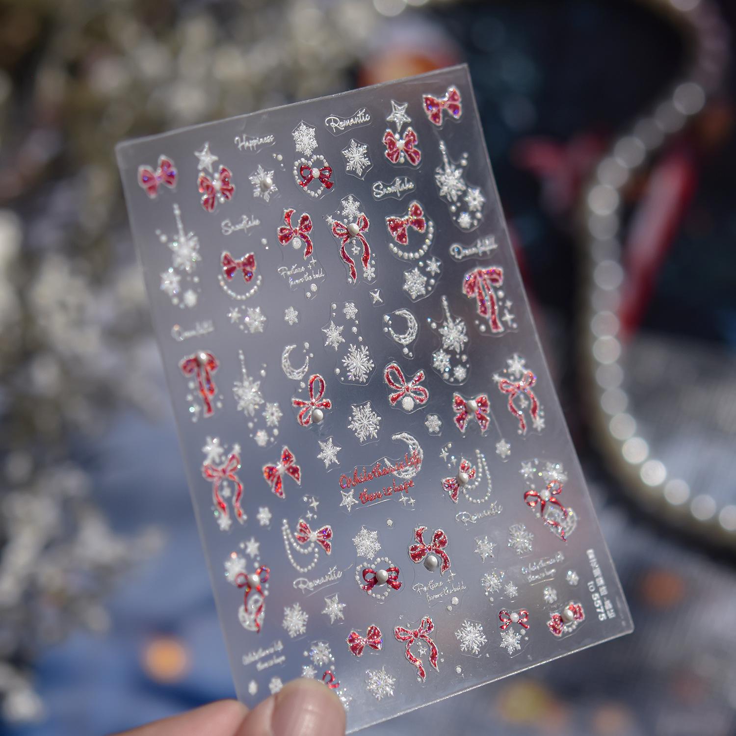 Tomoni Crystal Diamond Snowflake Nail Art Stickers - DIY Winter Crushed Ice Decoration