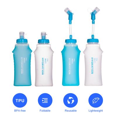 2pcs 500ml TPU Soft Flask Collapsible Sports Water Bottle for Hydration Pack for Running Hiking Cycle Climbing Jogging