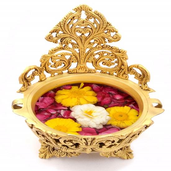 Etnisk design Messing Urli Tradisjonell Skåldekor Utstillingsstykke, Urli Skål for hjemmeinnredning, Standard, pakke med 1