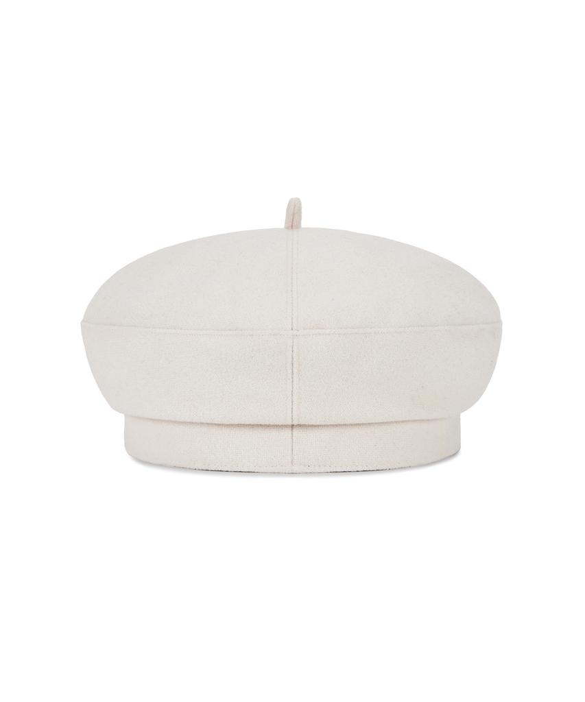 Bajal Va Curved Oval Metal Blended Beret Cream
