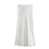 New European & American Style Satin Midi Skirt 8632845