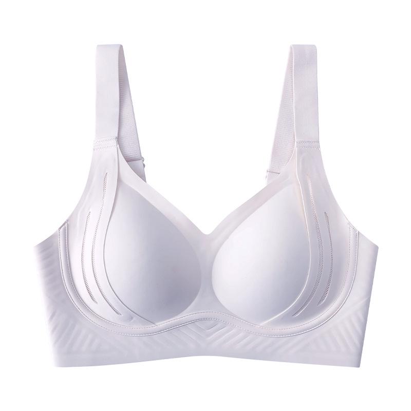 Plus Size Seamless Bra: Soft Support, Fixed Cup for Large Breasts, Anti-Gravity, Reduces Appearance, Gathers Underarm Fat.