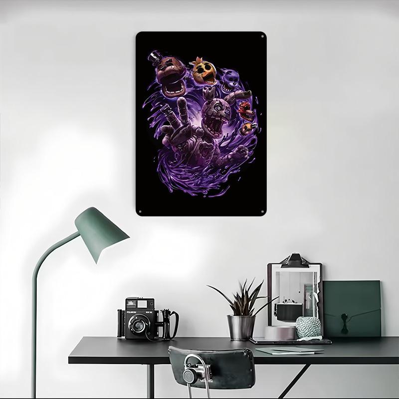 Five Nights At Freddy's Horror Art Printed Poster Customized Wall Art Retro Vintage Metal Tin Signs for Home Bedroom Decoration