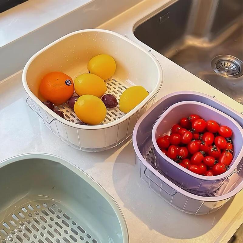 Double-Layer Vegetable Washing & Draining Basket