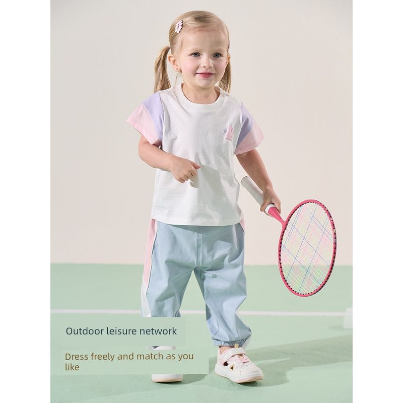 David Bella Girls' Pants Baby Pure Cotton Jogger Pants 2026 Summer New Stylish Children's Sports Pants Children's Clothing