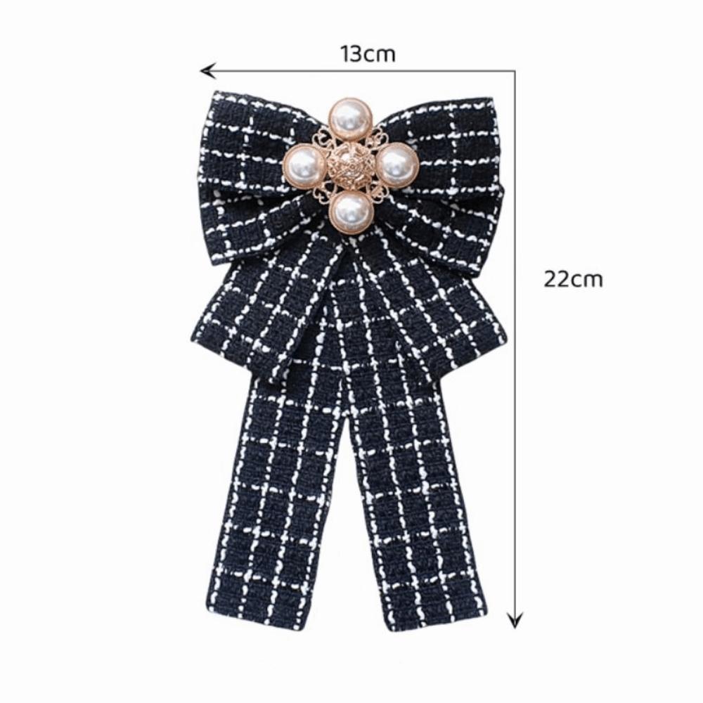 Fashion Cloth Bow Brooches Pearl Vintage Pearl Collar Pins Bowknot Necktie Wedding