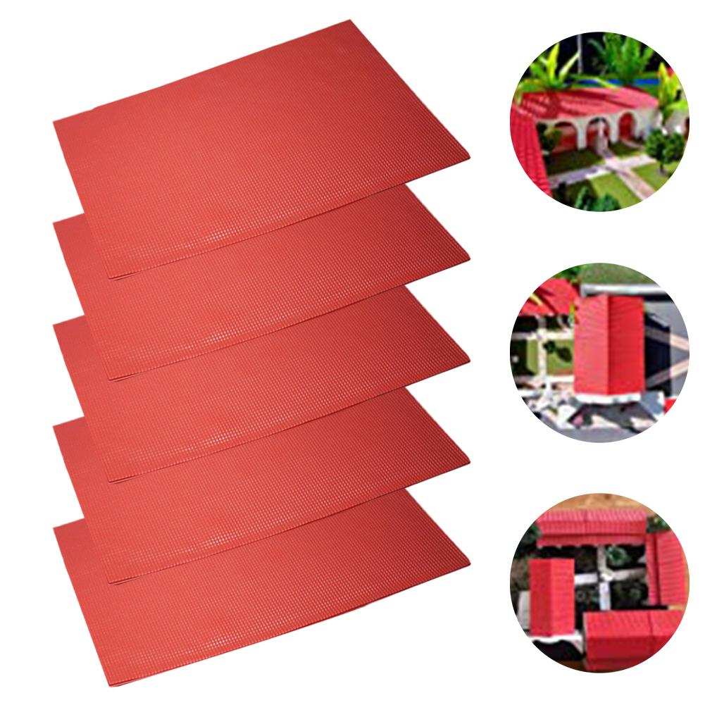 1 szt. Model Symulacja Płytka 1:25 20*29.5cm Symulowany Miniaturowy Skala Czerwona Dachówka Arkusz Dekoracyjny Do Wyrobu Dachów Architektury