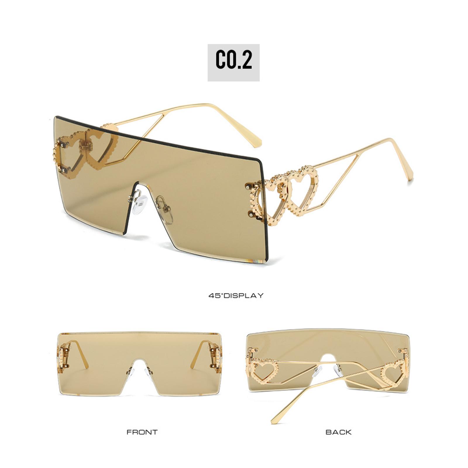 Conjoined Fashion Heart-Shaped Frameless Sunglasses With Trendy One Size