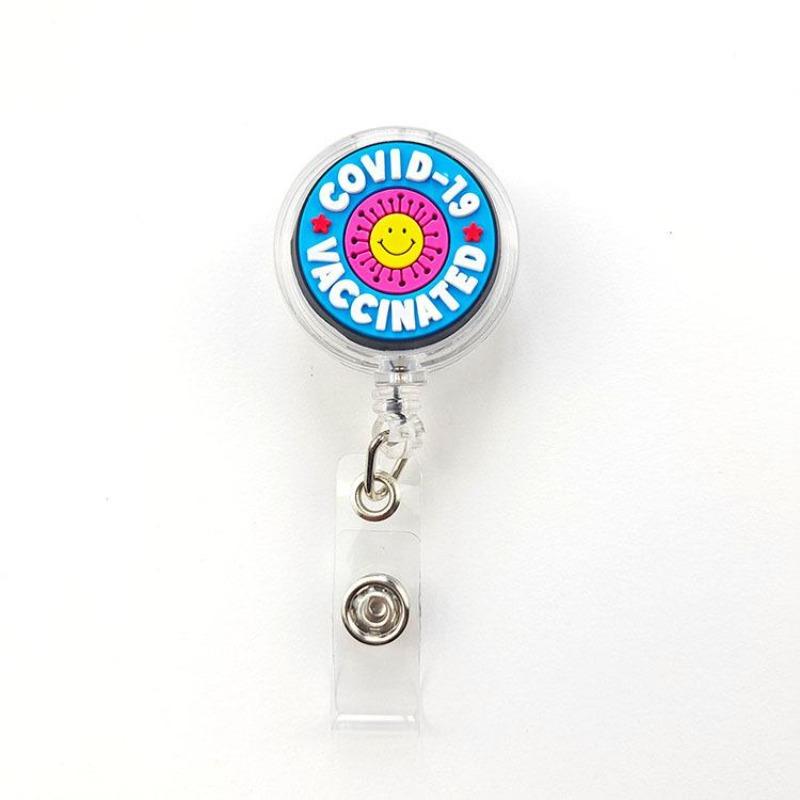 Fivela retrátil médica dos desenhos animados médico enfermeira licença de trabalho cordão criativo fácil de puxar fivela certificado marca nome