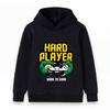 Kids Boys Girls Hard Player Born To Game Print Hoodie Casual Long Sleeve Pullover Sweatshirt For Gaming Lovers