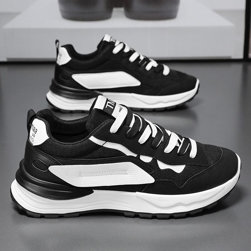 2025 Men's Summer Breathable White Mesh Sneakers - Korean Style Casual Versatile Dad Shoes