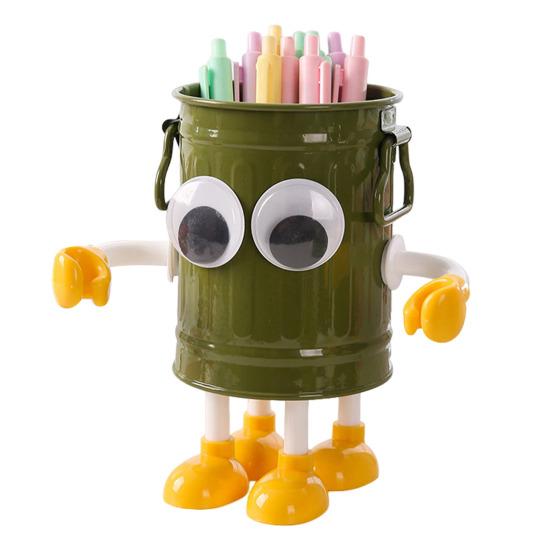 Pen Holder Stand for 20 Pens Cartoon Big Eyes Design Large Caliber Round Workmanship Pen Caddy Pen Storage Rack