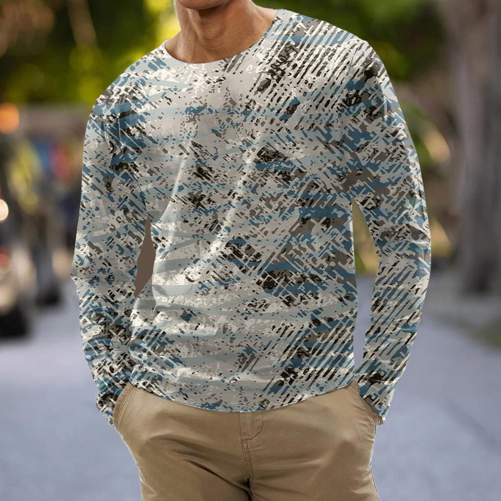 Men's T Shirt Graphic Abstract Neck Clothing Apparel Outdoor Long Sleeve Print Fashion Designer Vintage