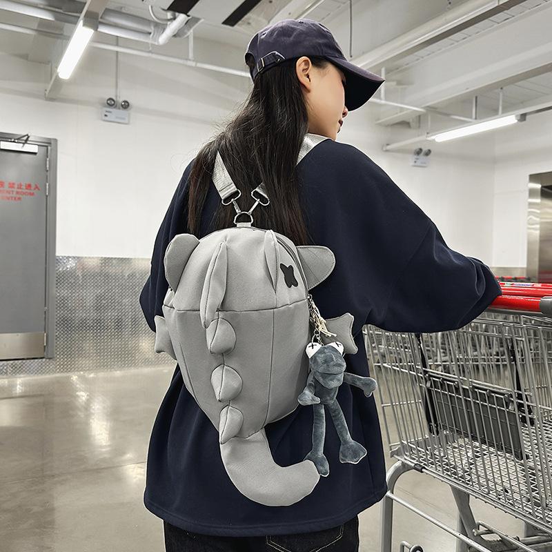 Shark Backpack Trendy Brand Sports Riding Backpack Whale Bag Men's and Women's Personality Trend Travel Bag Multifunctional Breast Bag