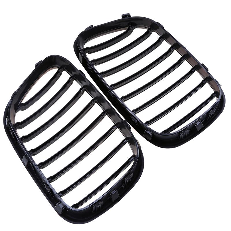 Car Front Bumper Center Grilles for BMW X5 E53 3.0d/3.0i/4.4i/4.6is 2000 2001 2002 2003 Pre-facelift Matte Black