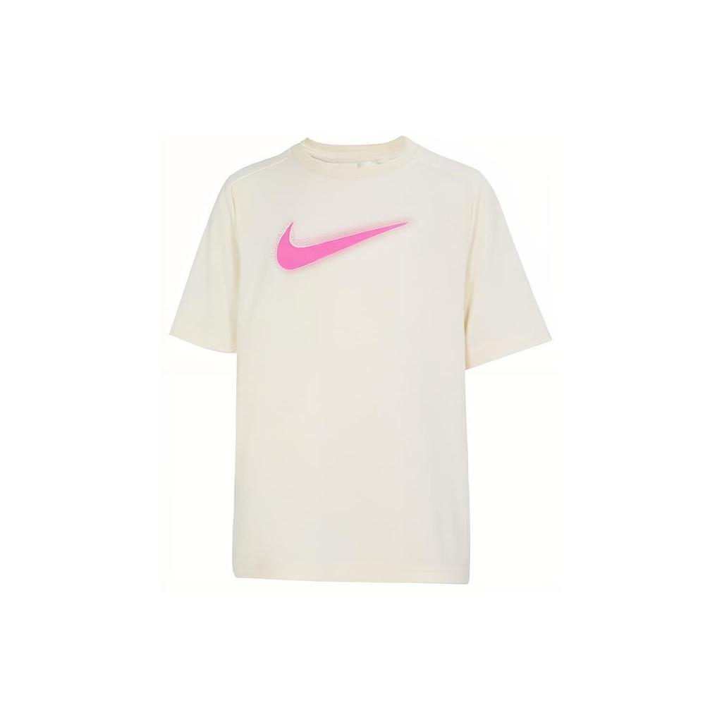 Nike T-Shirt Brand Logo Print Casual Breathable Short Sleeve Kids Tops White DX5386-114