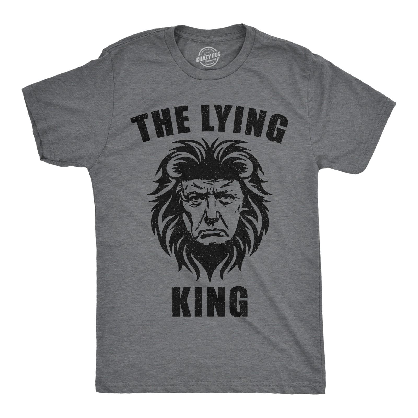 Mens Funny T Shirts The Lying King Sarcastic Anti Graphic Novelty Tee for S разноцветный