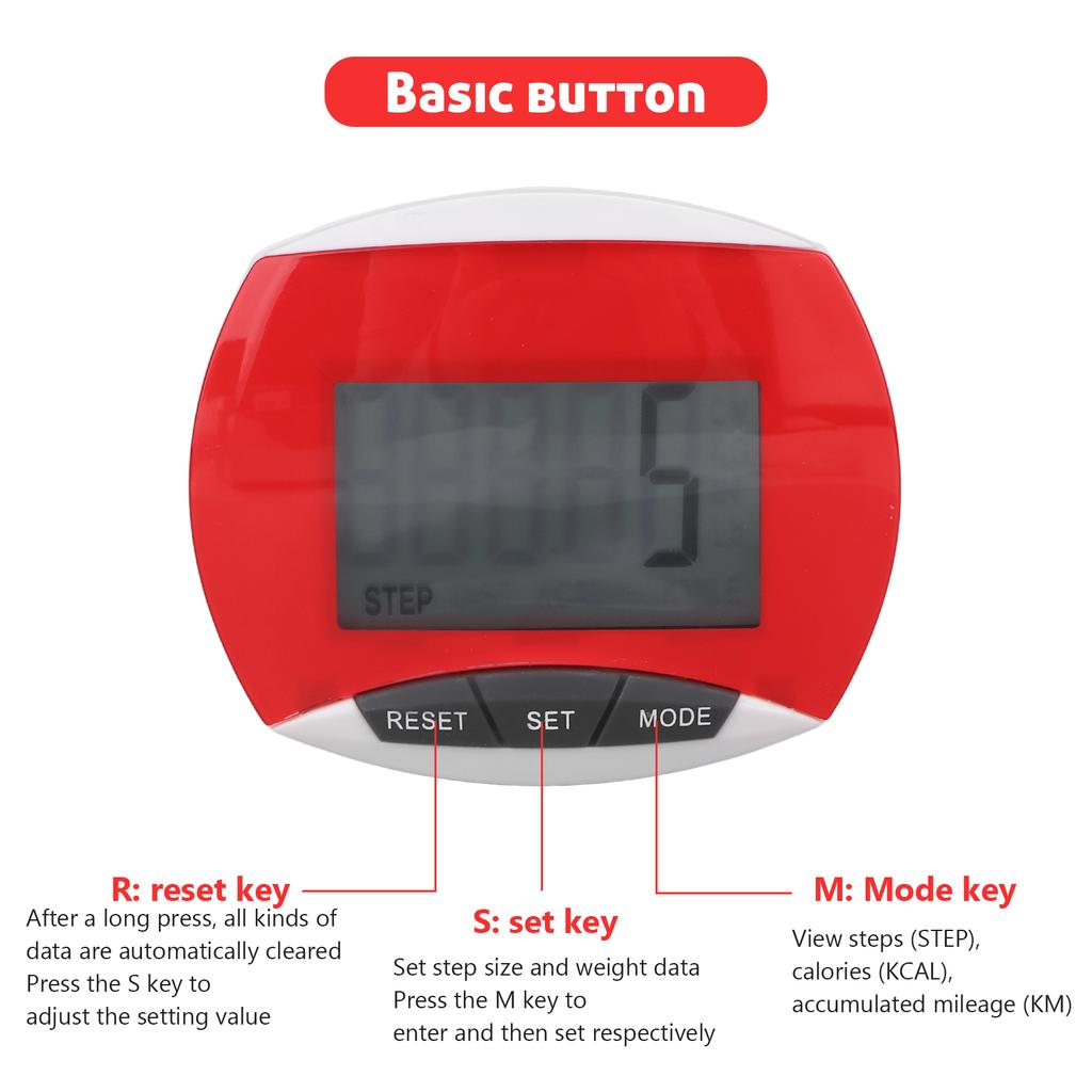 Sports Walking Exercise Pedometer Professional Portable Distance Calorie Step Counter with Clip