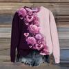Women's Fashion Printed Long Sleeve Loose Round Neck Sweatshirt Top Fall