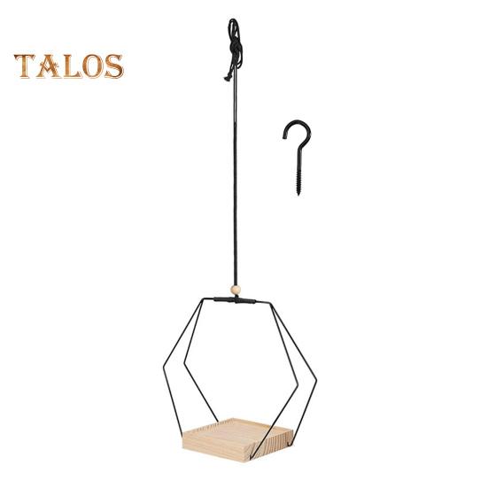 

Подвесной держатель для растений с деревянной основой, деревенский подвесной цветочный горшок для дома, полка для кашпо, корзина, вешалка для растений, украшение чёрный