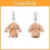 Euro Garden Floral Plush Bunny Keychain With Ears For Backpack And Keys
