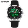 Sanda 6318 Men's Multi-Function Outdoor Sports Watch with Three-City Time, Countdown, and Waterproof Features