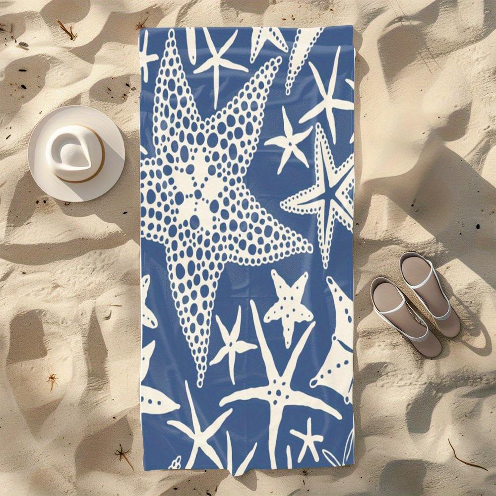 Quick Dry Large Rectangular Swim Towel, Soft Absorbent for Pool Travel Spa Coastal Decor