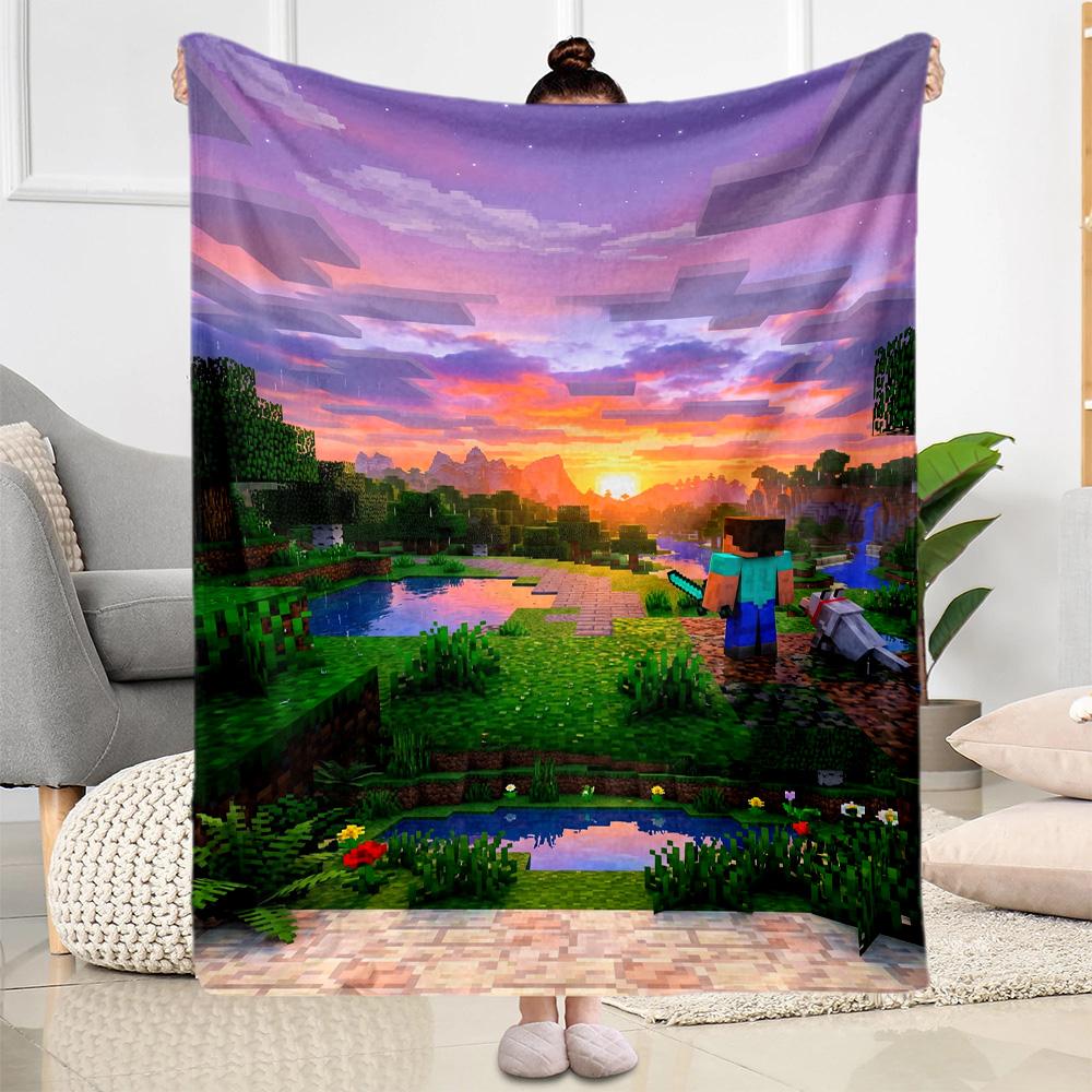 Minecraft 379 Blanket Soft & Cozy Suitable for Bed Livingroom Office Four Seasons Multipurpose Warmthful Decor