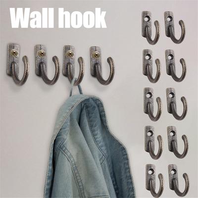 (Nikita) Towel Hooks Coat Hooks Retro Wall Hooks Pack of 10 Small Hook Single Hook Single Hole Hook