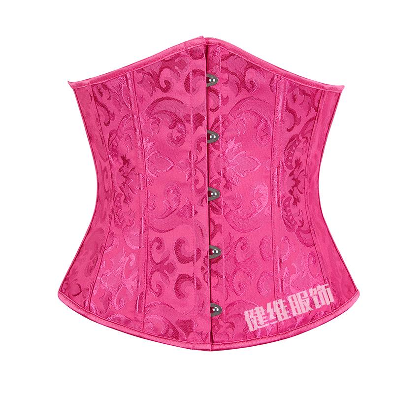 Retro Floral Taillenformer Korsett mit Bauchkontrolle und mehrfarbigem Jacquardmuster