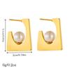 Gold Square Pearl Jewelry Set Herringbone Necklace and Earrings Set for Women Elegant Daily Jewelry