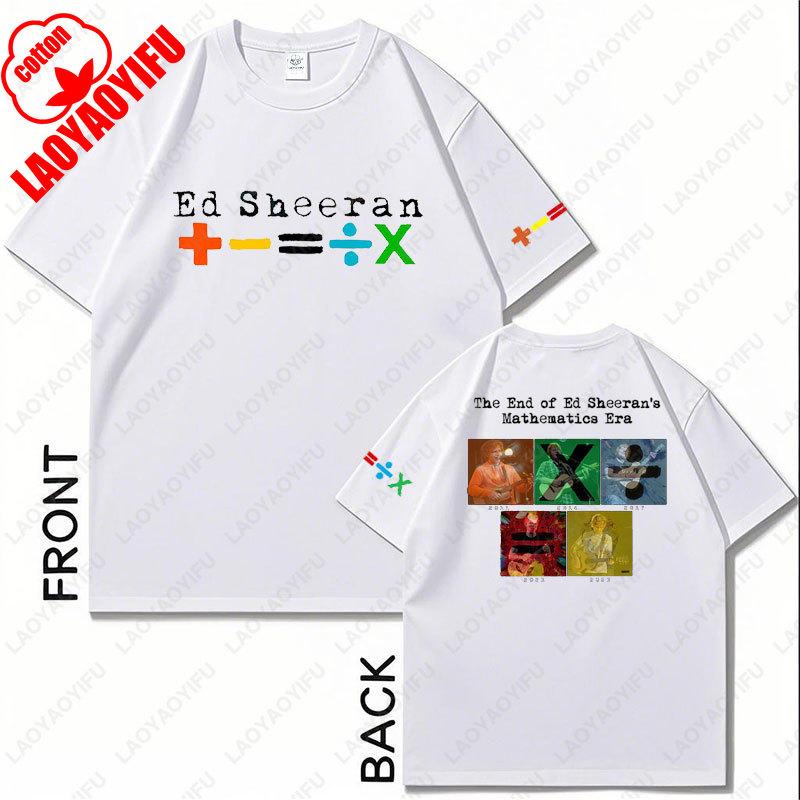 

2025 Ed Sheeran Equation Cotton T-Shirt Unisex Retro Streetwear Breathable Tees Music Festival Trendy Graphic Men Women Tops S