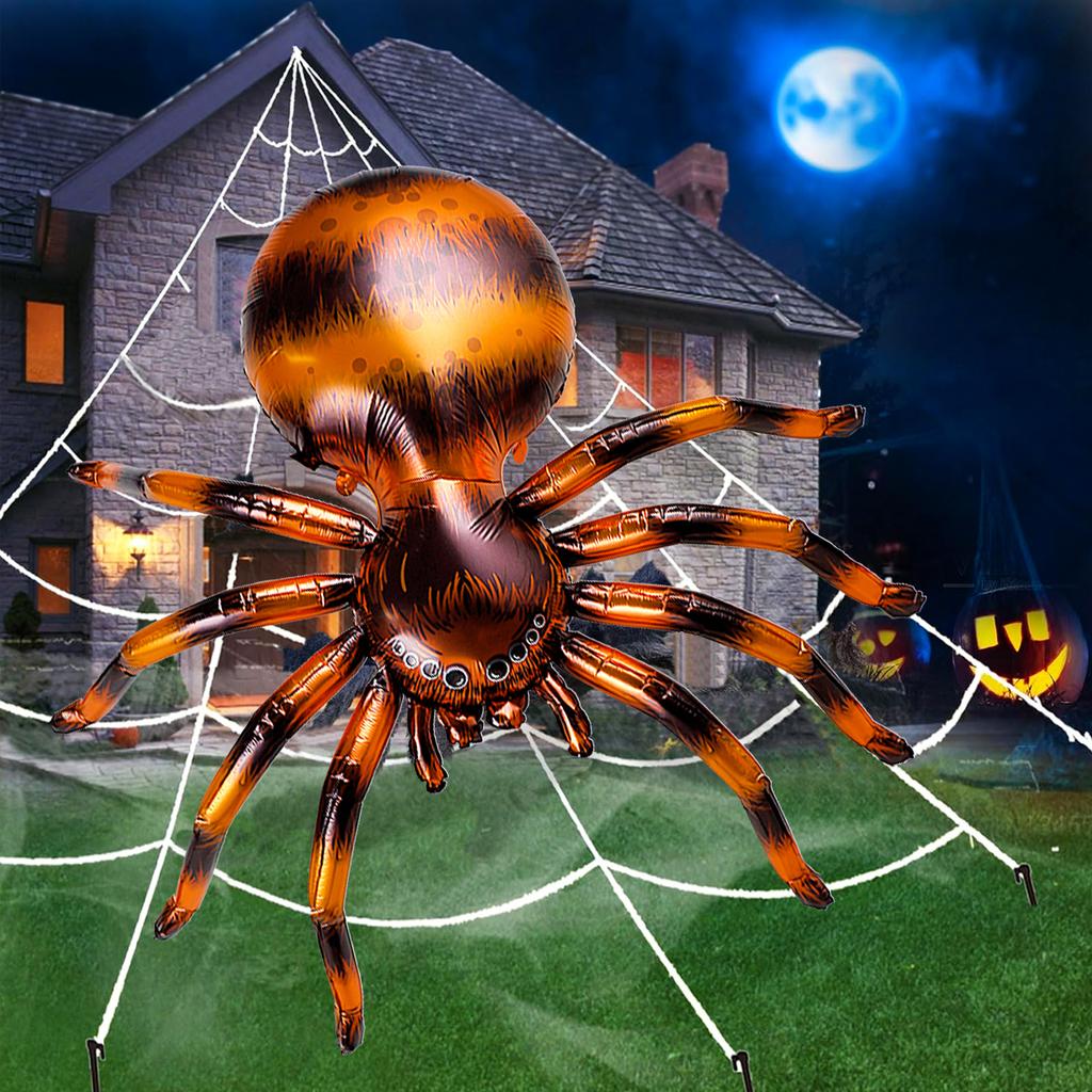 1pc Extra Large 4d Spider Aluminum Foil Balloon, Halloween Party Spider Children's Birthday Party Haunted House Props