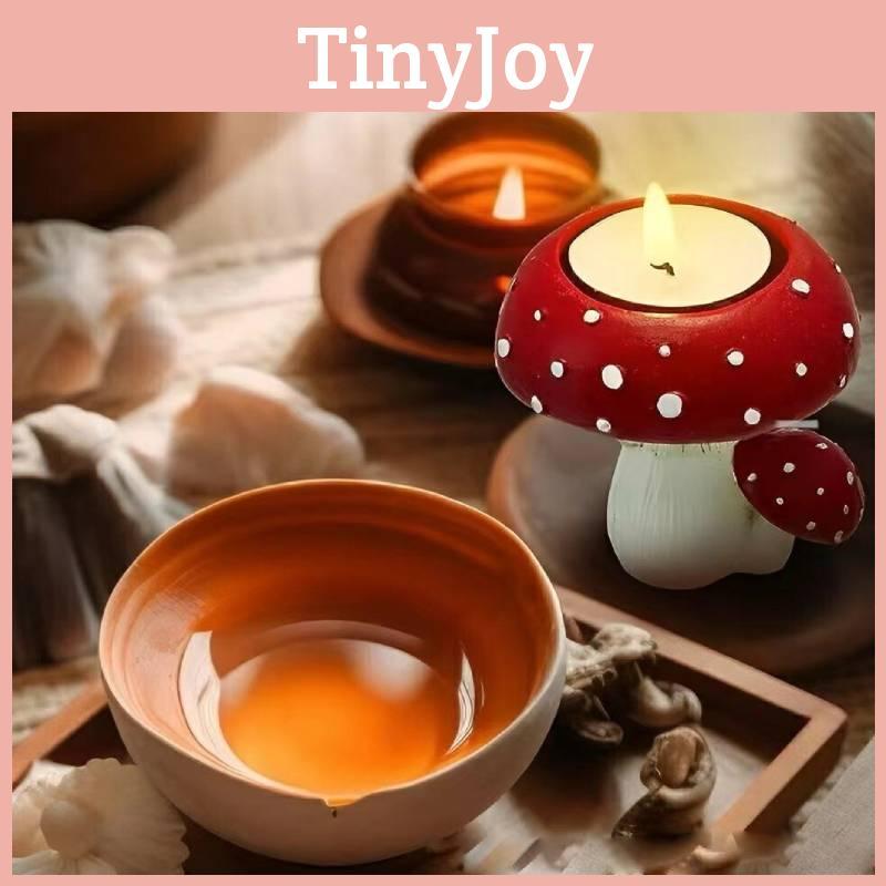 Small Simulation Of Mushroom Home Decoration Candlestick Resin Decoration Crafts