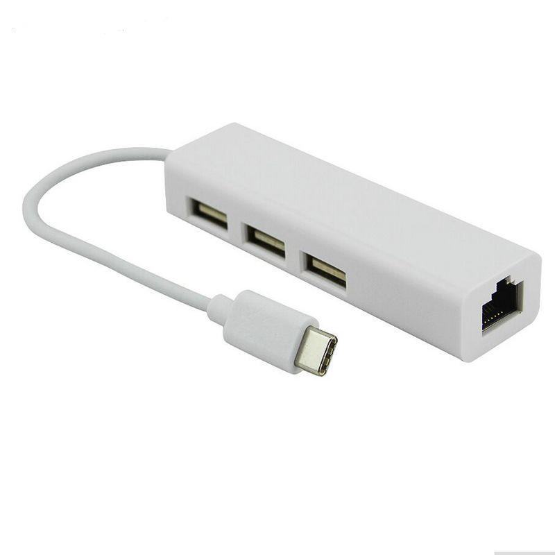 Dual Interface USB-C 3.0 to RJ45 Gigabit Ethernet Adapter for Laptops