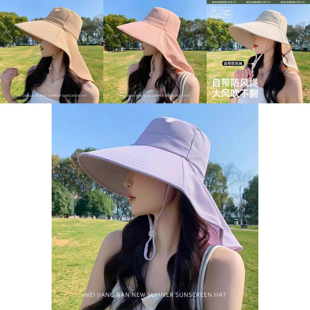 Sun Protection Wide Brim Hat For Women With Breathable Cotton Fabric For Outdoor Hiking Sunshade
