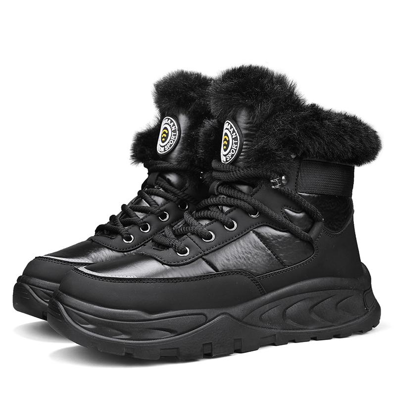 Ботинки мужские осенне-зимние ботинки высокие бархатные теплые мужские ботинки нескользящие износостойкие зимние ботинки мужские зимние ботинки 44 чёрный