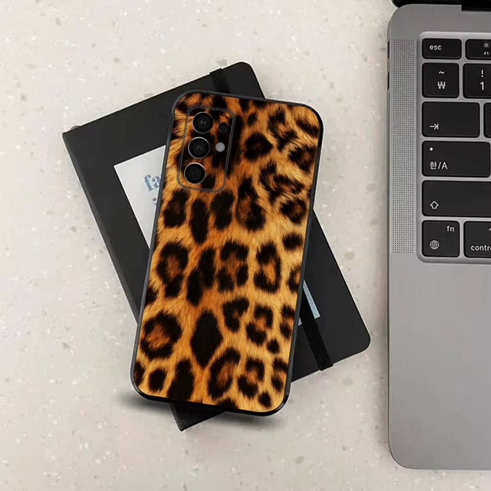 Fashion Art Leopard Print  Phone For Samsung Galaxy A53,31,52,72,41,22,73,32,71,Note,J7,8,9,5G Soft Black Silicone Case