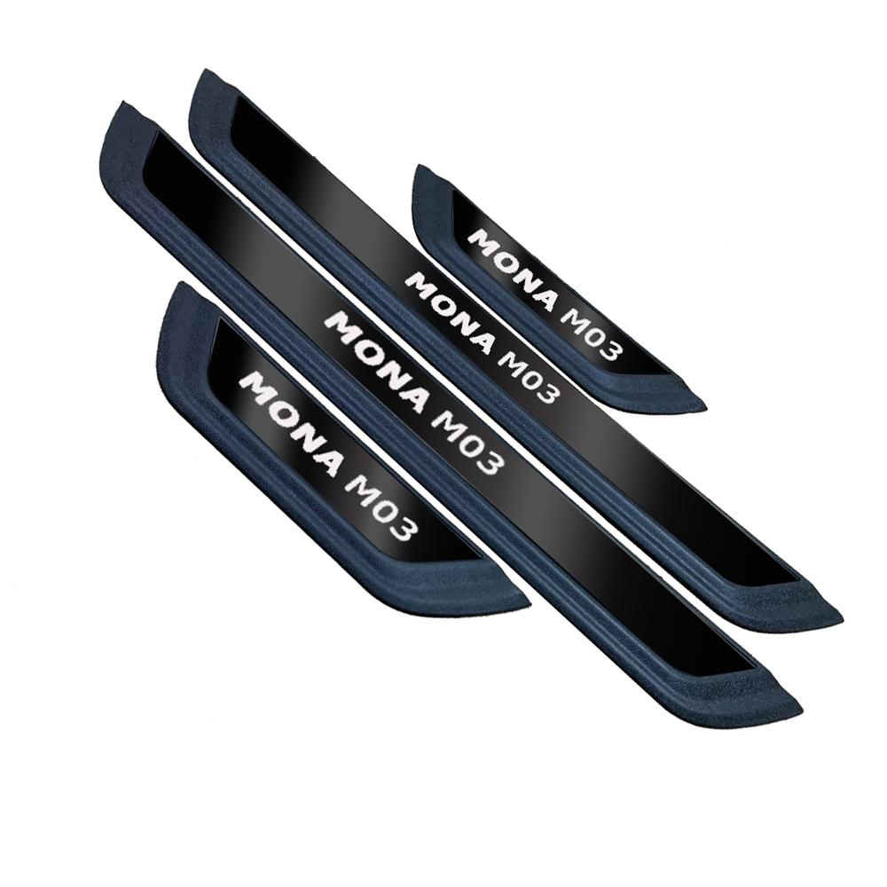 For Xpeng Mona M03 2024 2025 Car Accessories Door Sill Scuff Plate Pedal Trim Stickers Auto Threshold Stlyling Protector